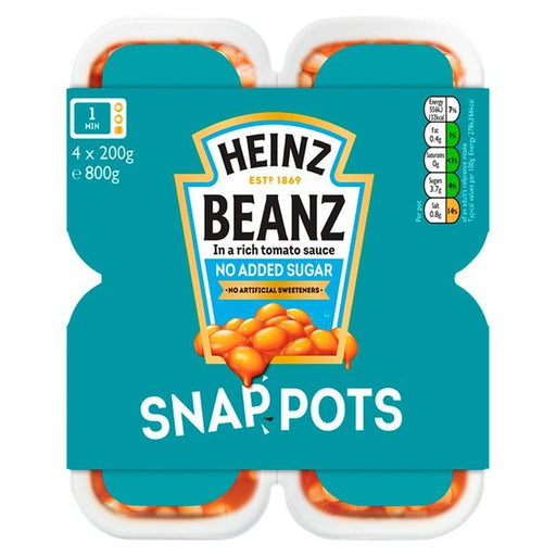 Heinz Baked Beans No Added Sugar Snap Pots 4 x 200g Botiga