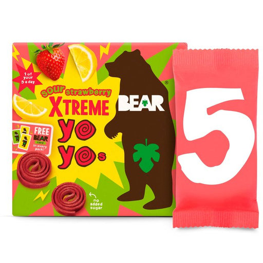 Bear Yoyos Super Sour Strawberry & Apple Multipack 5 x 20g Botiga