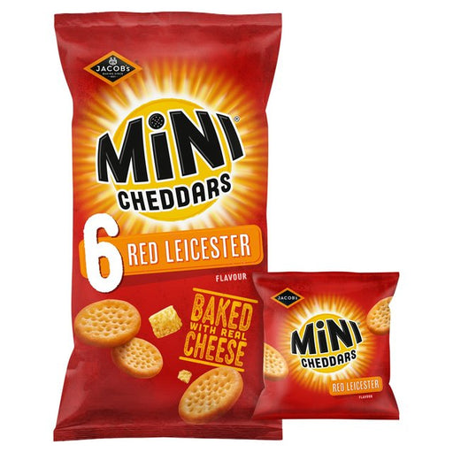 Jacob's Mini Cheddars Red Leicester Multipack Snacks 6 per pack Botiga