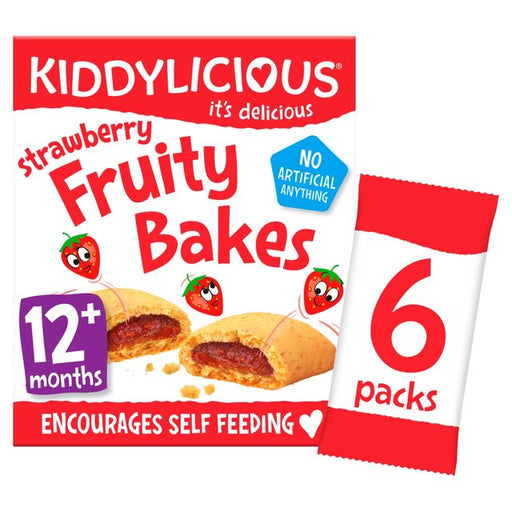 Kiddylicious Strawberry Fruity Bakes Baby Snacks Multi 6 x 22g Botiga