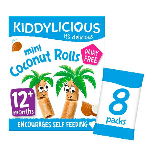 Kiddylicious Original Mini Coconut Rolls Baby Snacks Multi 8 x 7g Botiga