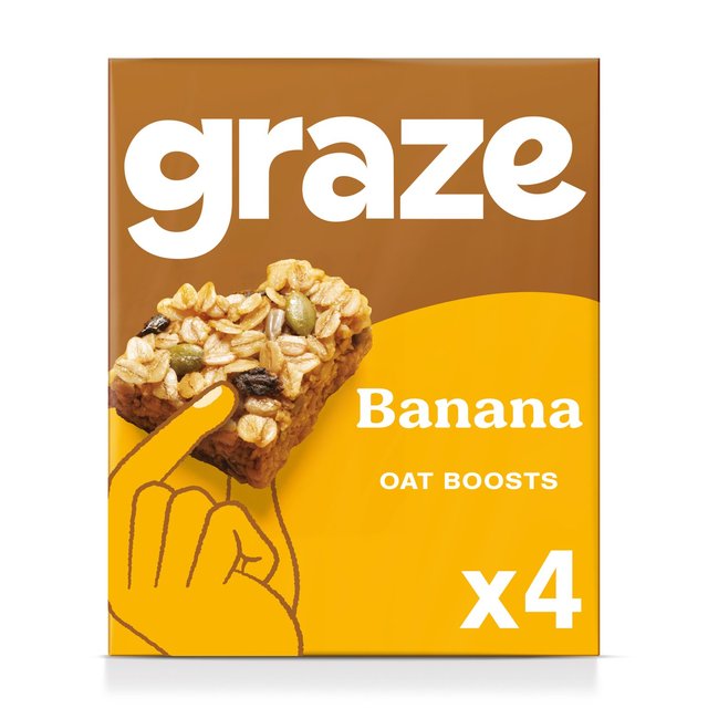 Graze Vegan Banana Snack Bars Wholegrain Oats 4 per pack Botiga