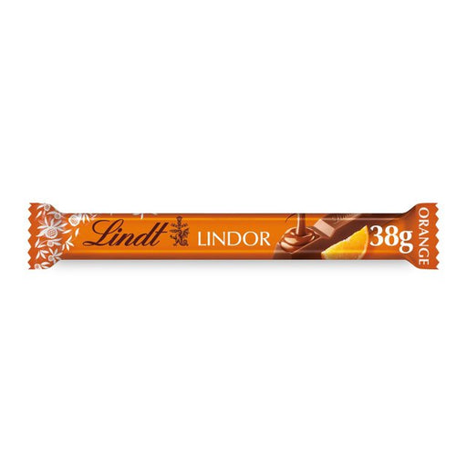 Lindt Lindor Milk Orange Chocolate Bar 38g Botiga