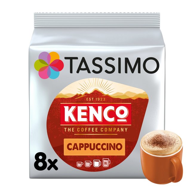 Tassimo Kenco Cappuccino Coffee Pods 8 per pack Botiga