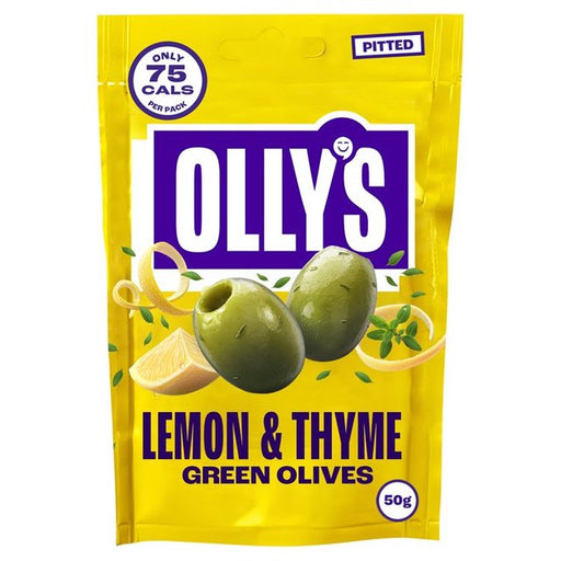 Olly's Olives Lemon & Thyme Green Halkidiki Olives - The Hippie 50g Botiga