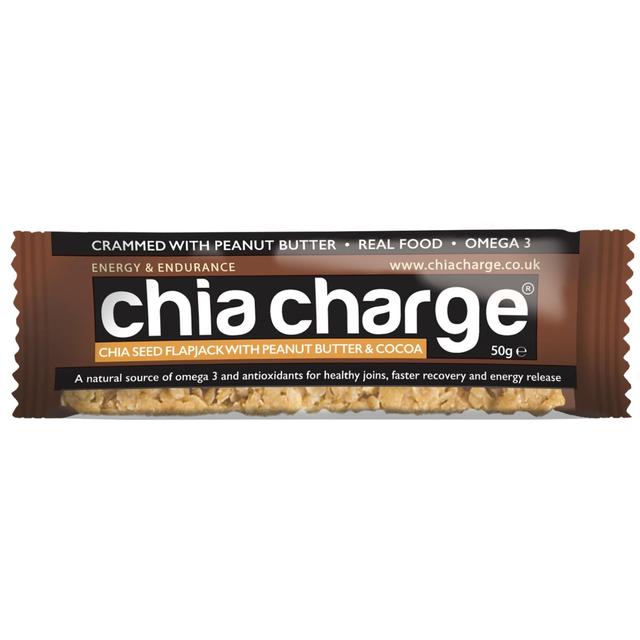 Chia Charge Peanut Butter & Cocoa Chia Seed Flapjack 50g Botiga