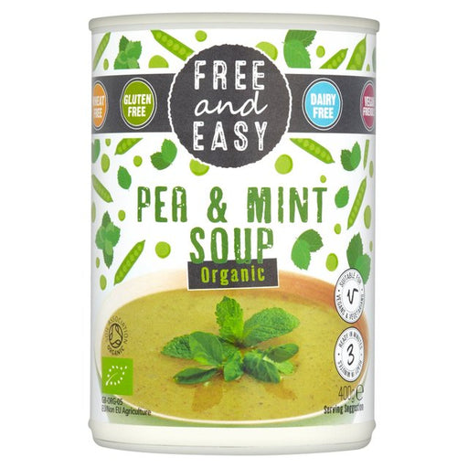 Free & Easy Free From Dairy Free Organic Pea & Mint Soup 400g Botiga