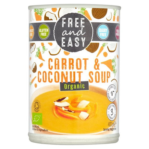 Free & Easy Free From Dairy Free Organic Carrot & Coconut Soup 400g Botiga