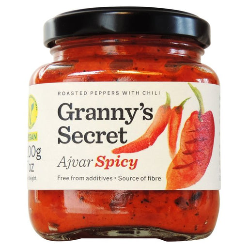 Granny's Secret Ajvar Hot Roasted Red Pepper Spread 200g Botiga