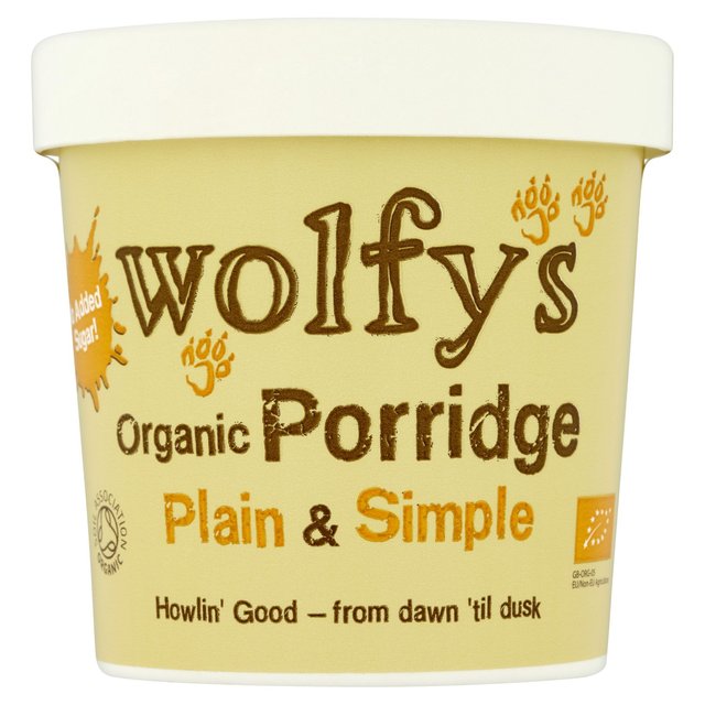 Wolfy's Organic Plain & Simple Porridge Pot 60g Botiga