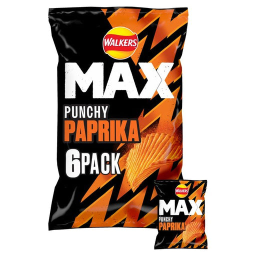 Walkers Max Paprika Multipack Crisps 6 per pack Botiga