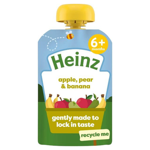 Heinz Apple, Pear & Banana Fruit Puree Pouch Baby Food 6+ Months 100g Botiga