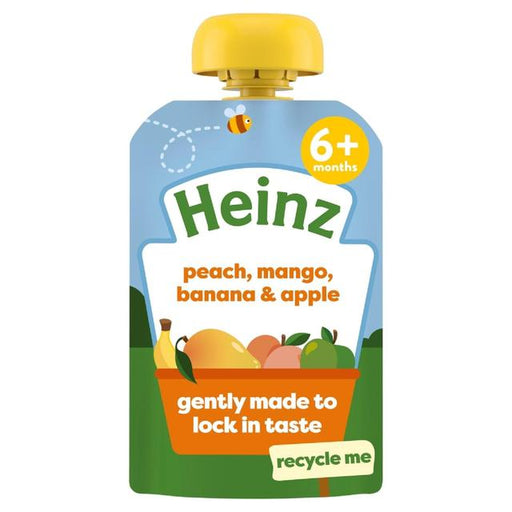 Heinz Peach, Mango, Banana & Apple Baby Food Fruit Puree Pouch 6+ Months 100g Botiga