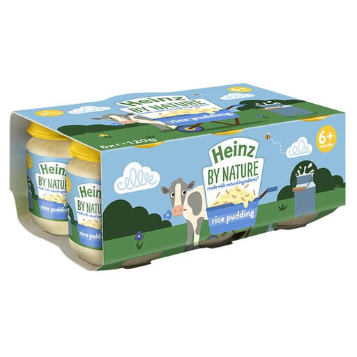 Heinz By Nature Rice Pudding Baby Food Jar Multipack 6+ Months 6 x 120g Botiga
