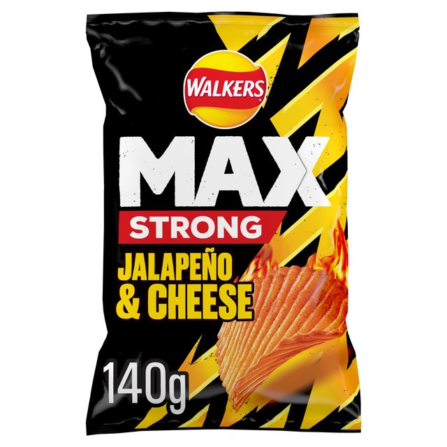 Walkers Max Strong Jalapeno & Cheese Sharing Bag Crisps 140g Botiga