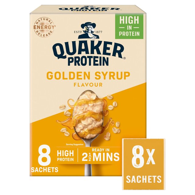 Quaker Oat So Simple Protein Golden Syrup Porridge Sachets Cereal 8 per pack Botiga