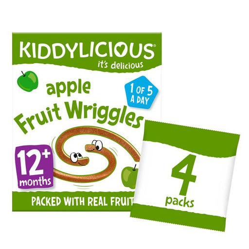 Kiddylicious Apple Wriggles Baby Snacks Multi 4 x 12g Botiga