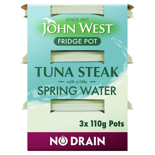 John West No Drain Fridge Pot Tuna Steak In Spring Water 3 x 110g Botiga