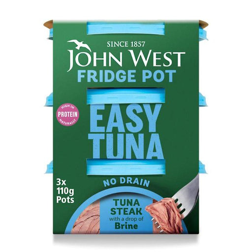 John West No Drain Fridge Pot Tuna Steak In Brine 3 x 110g Botiga