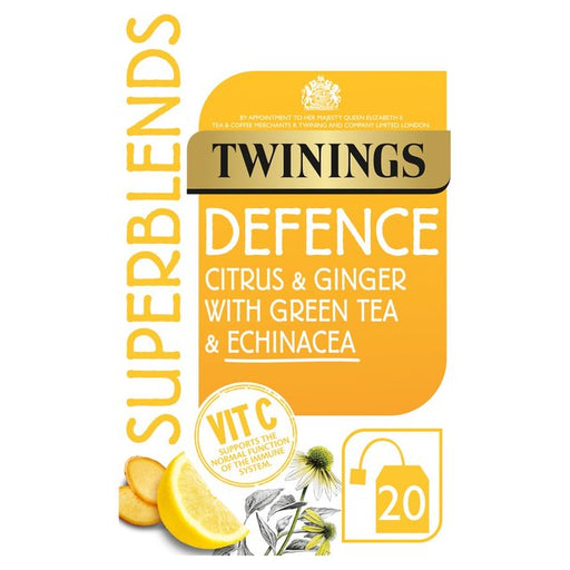 Twinings Superblends Defence with Citrus, Ginger & Green Tea 20 per pack Botiga