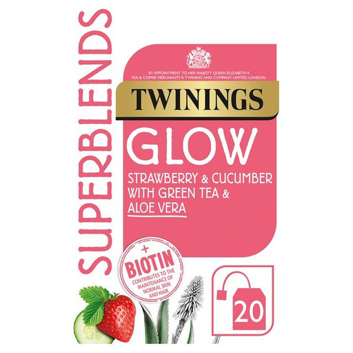 Twinings Superblends Glow with Strawberry, Cucumber & Green Tea 20 per pack Botiga