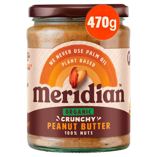 Meridian Organic Crunchy Peanut Butter 100% Nuts 470g Botiga