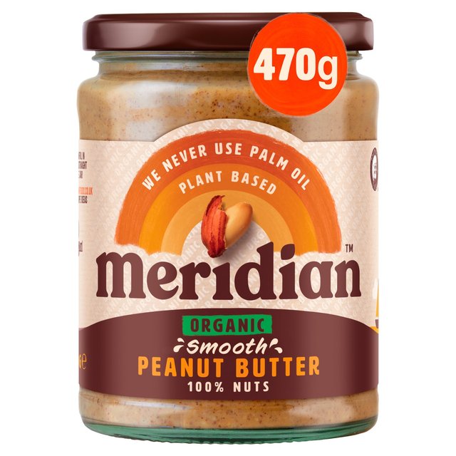 Meridian Organic Smooth Peanut Butter 100% Nuts 470g Botiga