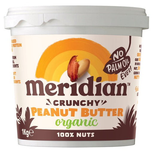 Meridian Organic Crunchy Peanut Butter 100% Nuts 1kg Botiga