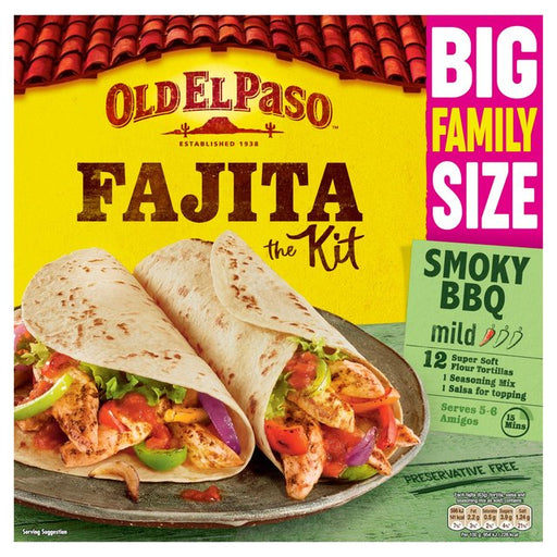 Old El Paso Mexican Family Size Smoky BBQ Fajita Kit 750g Botiga