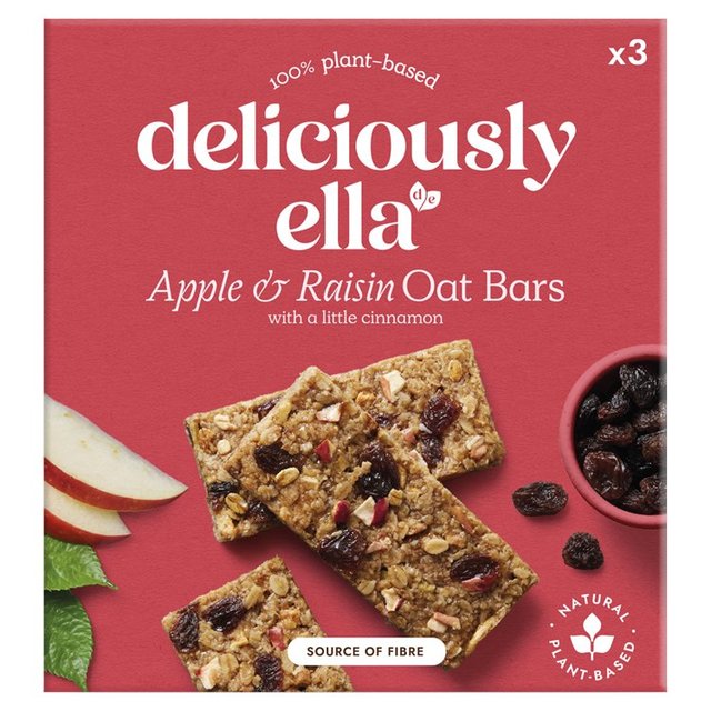 Deliciously Ella Apple, Raisin & Cinnamon Oat Bar Multipack 3 x 50g Botiga