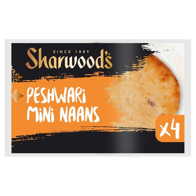 Sharwood's Naans Mini Peshwari 4 per pack Botiga