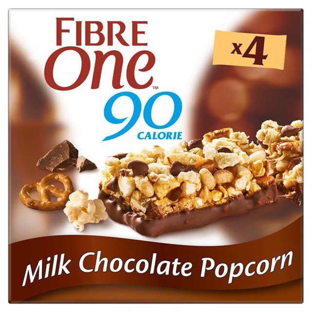 Fibre One 90 Calorie Milk Chocolate Popcorn Bars 4 x 21g Botiga