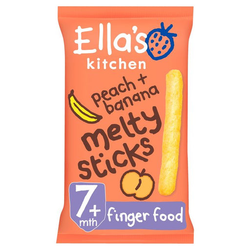 Ella's Kitchen Peach & Banana Melty Sticks Baby Snack 7+ Months 16g Botiga