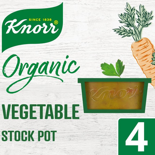 Knorr 4 Organic Vegetable Stock Pot 104g Botiga