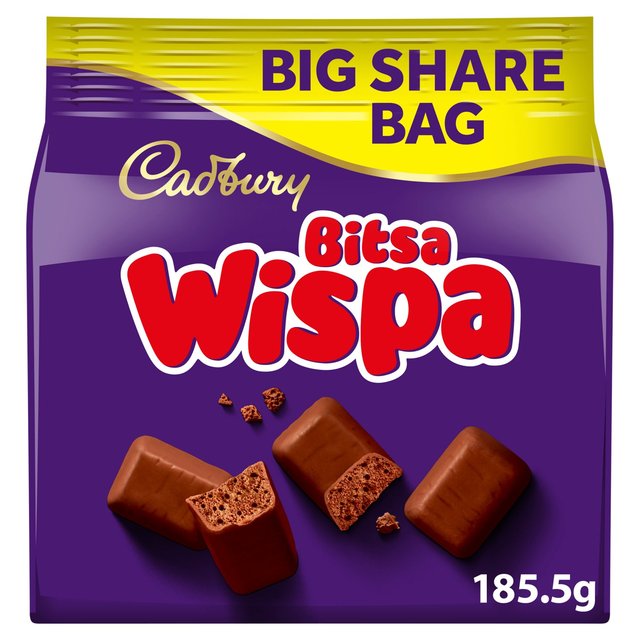 Cadbury Bitsa Wispa Chocolate Big Share Bag 185.5g Botiga