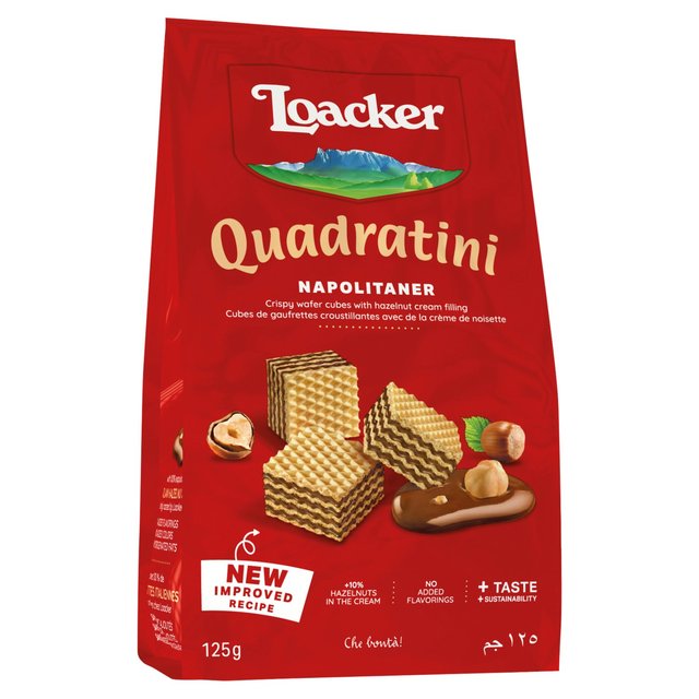 Loacker Hazelnut Napolitaner Quadratini Wafers 125g Botiga