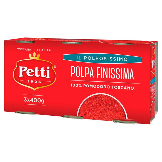 Petti Finely Chopped Tomatoes 100% Italian 3 x 400g Botiga