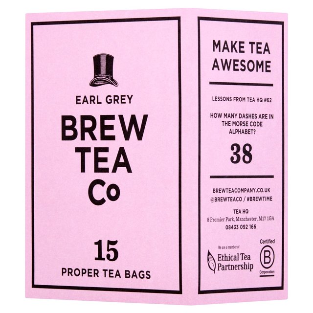 Brew Tea Co Earl Grey Tea Bags 15 per pack Botiga