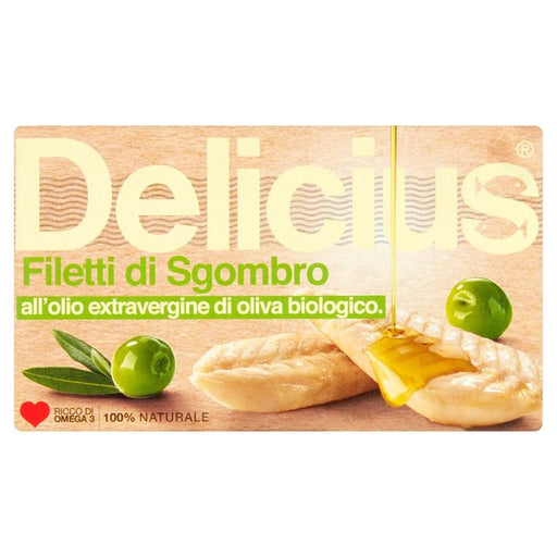 Delicius Mackerel Fillets in Organic Extra Virgin Olive Oil 90g Botiga