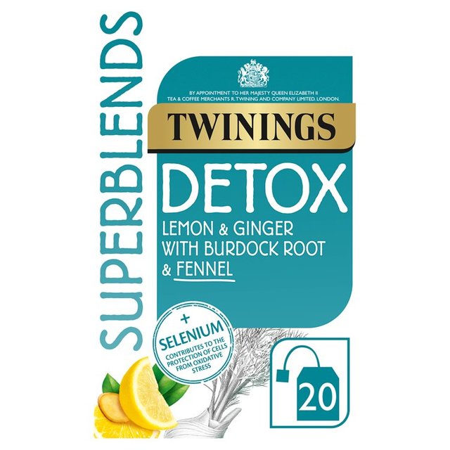 Twinings Superblends Detox with Lemon, Ginger & Fennel 20 per pack Botiga