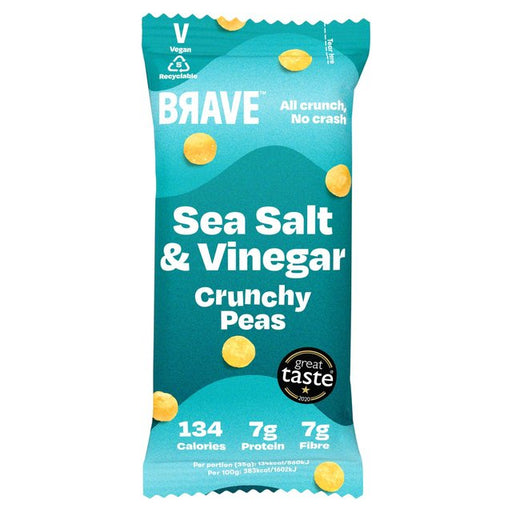 BRAVE Roasted Peas Sea Salt & Vinegar 35g Botiga