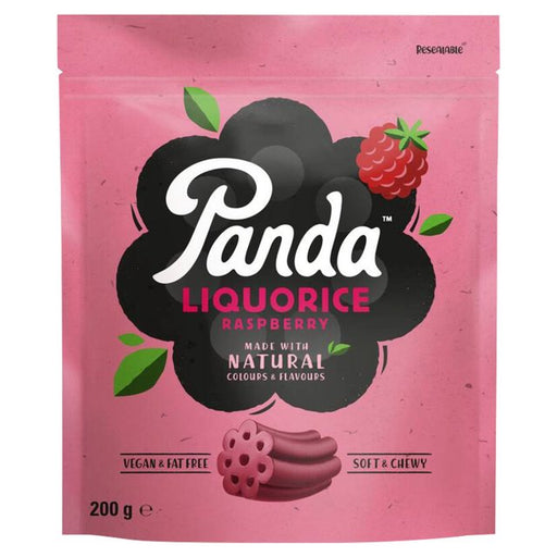 Panda Liquorice Raspberry Flavour Pieces 200g Botiga