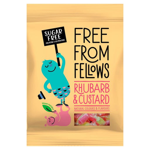 Free From Fellows Vegan Sugar Free Rhubarb & Custard 70g Botiga