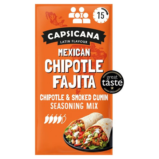 Capsicana Mexican Smoked Cumin & Chipotle Fajita Seasoning Mix Medium/Hot 28g Botiga