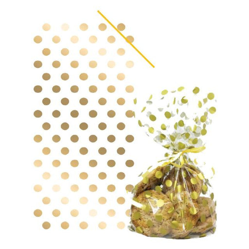 Anniversary House Gold Polka Dot Cello Bags With Twist Ties N/A Botiga