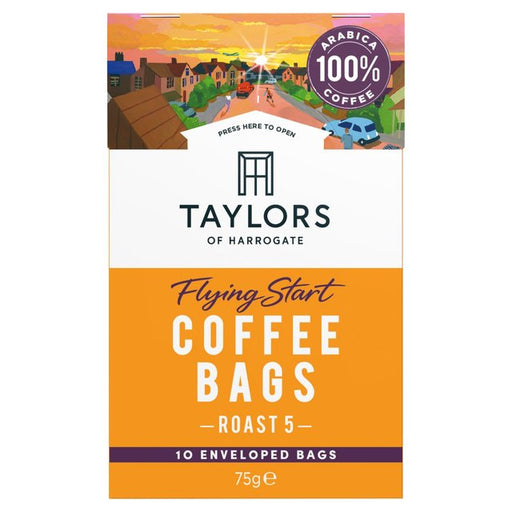 Taylors Flying Start Coffee Bags 10 per pack Botiga