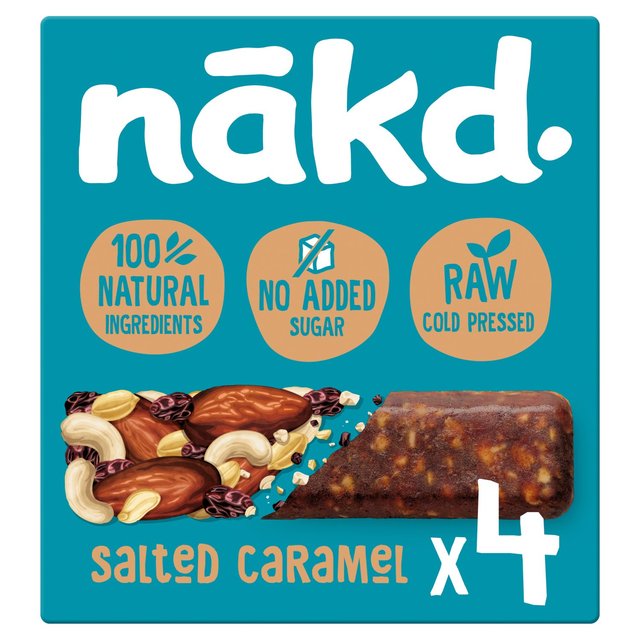 nakd. Salted Caramel Fruit & Nut Bars Multipack 4 x 35g Botiga