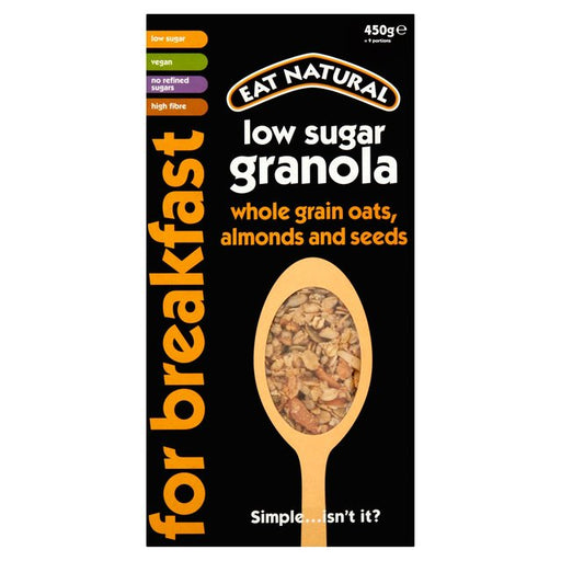 Eat Natural Low Sugar Granola Wholegrain Oats, Almonds & Seeds 450g Botiga