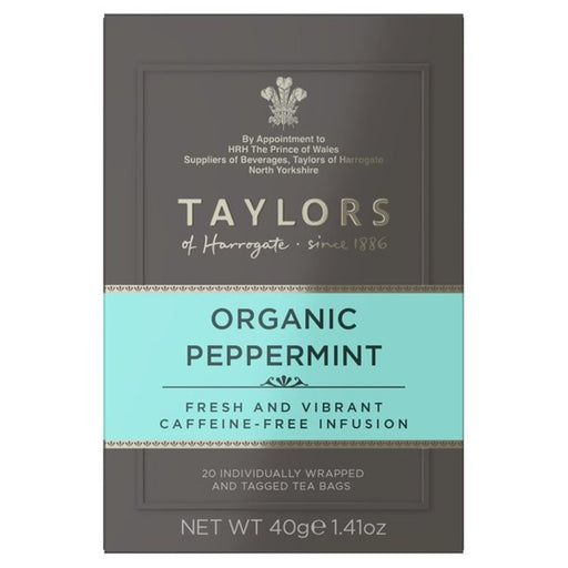Taylors Organic Peppermint Teabags 20 per pack Botiga