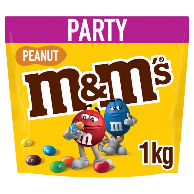 M&M's Crunchy Peanut & Milk Chocolate Party Mix Bulk Snack Bag 1kg Botiga